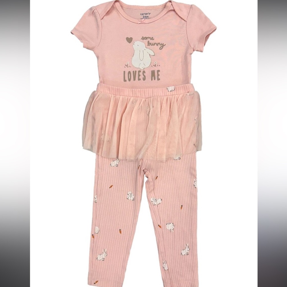 Pink Baby Onesie and Tutu Leggings Set